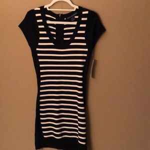 French Connection striped bandage dress